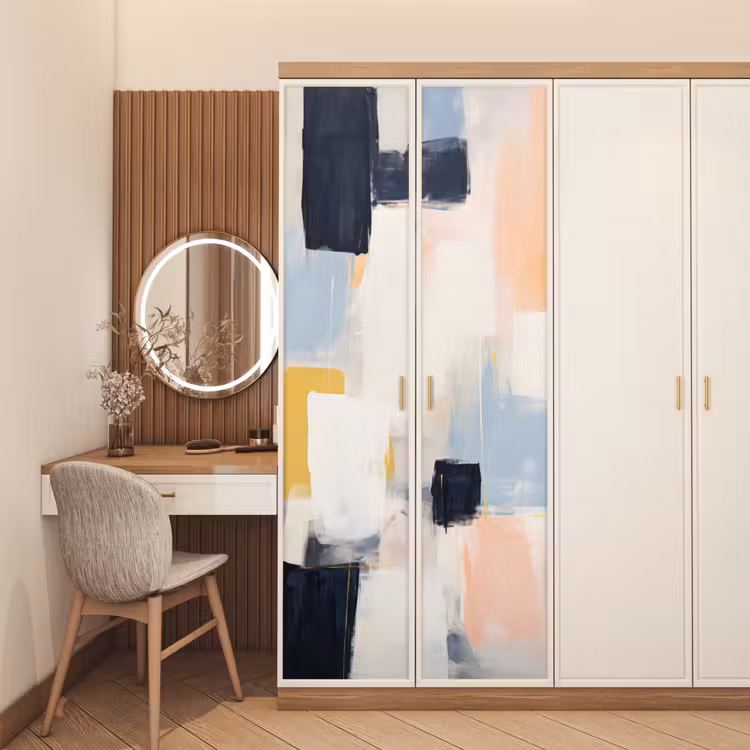 Deursticker - Kunst - Wit - Abstract - Modern — 5