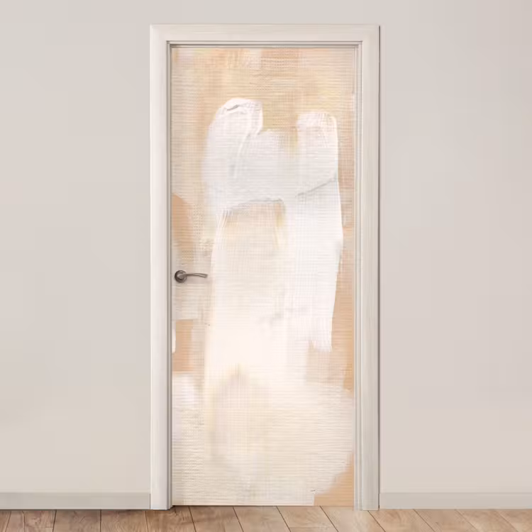 Deursticker - Kunst - Wit - Beige - Modern — 1