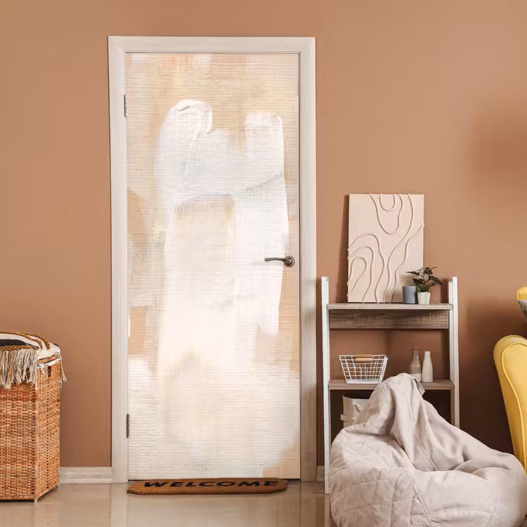 Deursticker - Kunst - Wit - Beige - Modern — 2