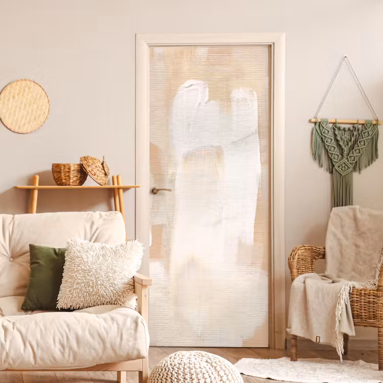 Deursticker - Kunst - Wit - Beige - Modern — 4