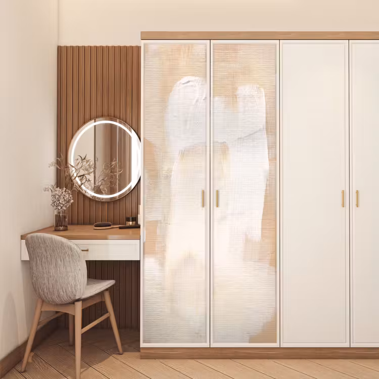 Deursticker - Kunst - Wit - Beige - Modern — 5