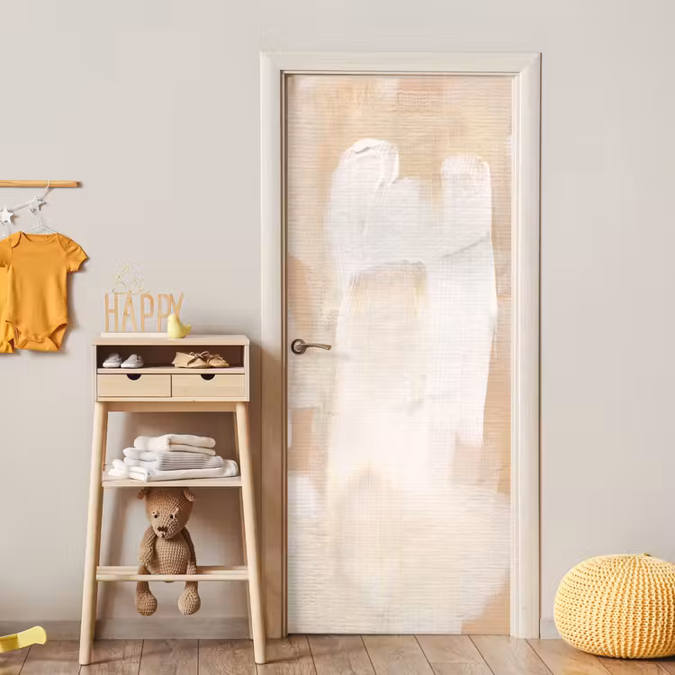 Deursticker - Kunst - Wit - Beige - Modern — 6