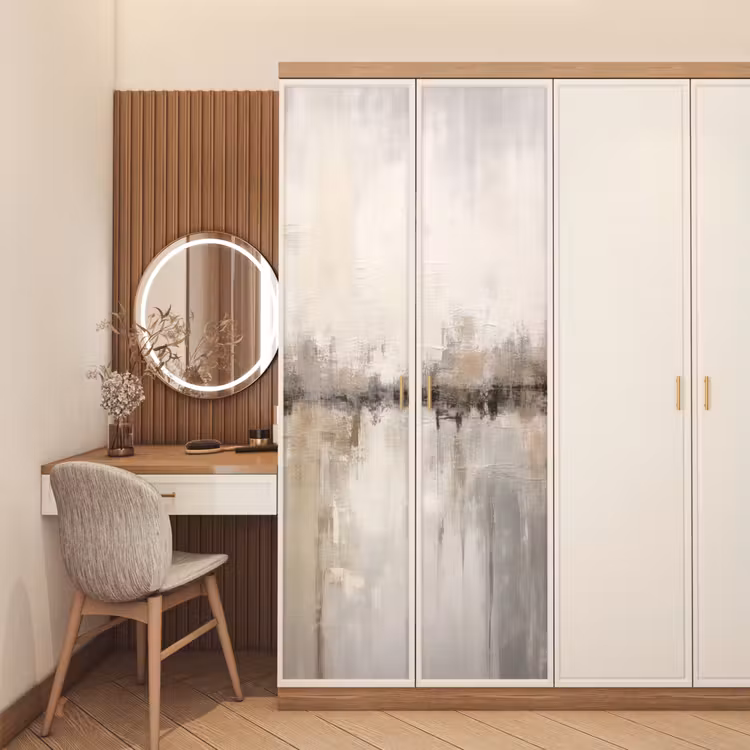 Deursticker - Moderne kunst - Abstract - Beige — 5