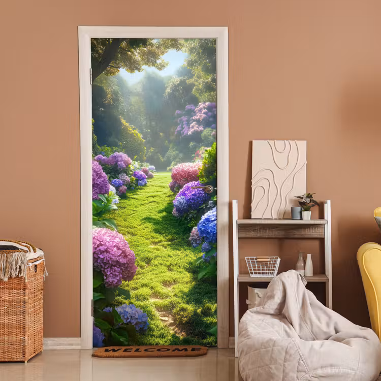 Deursticker - Natuur - Hortensia - Bloemen - Groen — 2