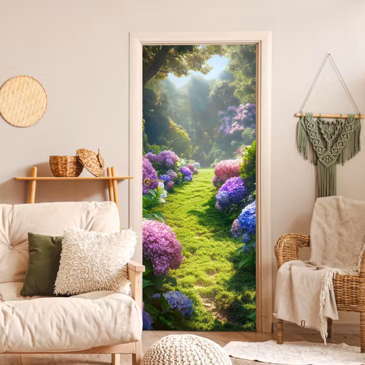 Deursticker - Natuur - Hortensia - Bloemen - Groen — 4