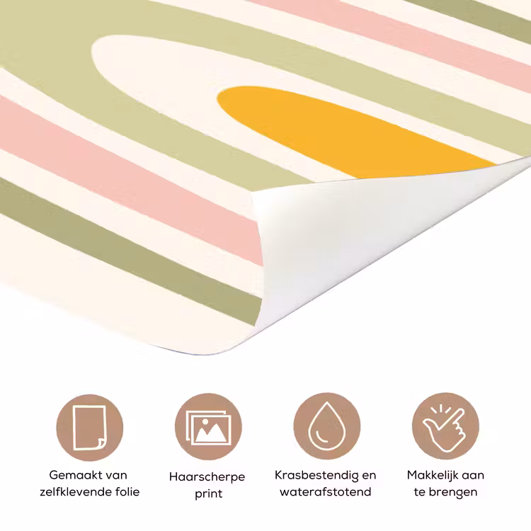 Deursticker - Regenboog - Pastel - Groen - Roze - Modern — 3