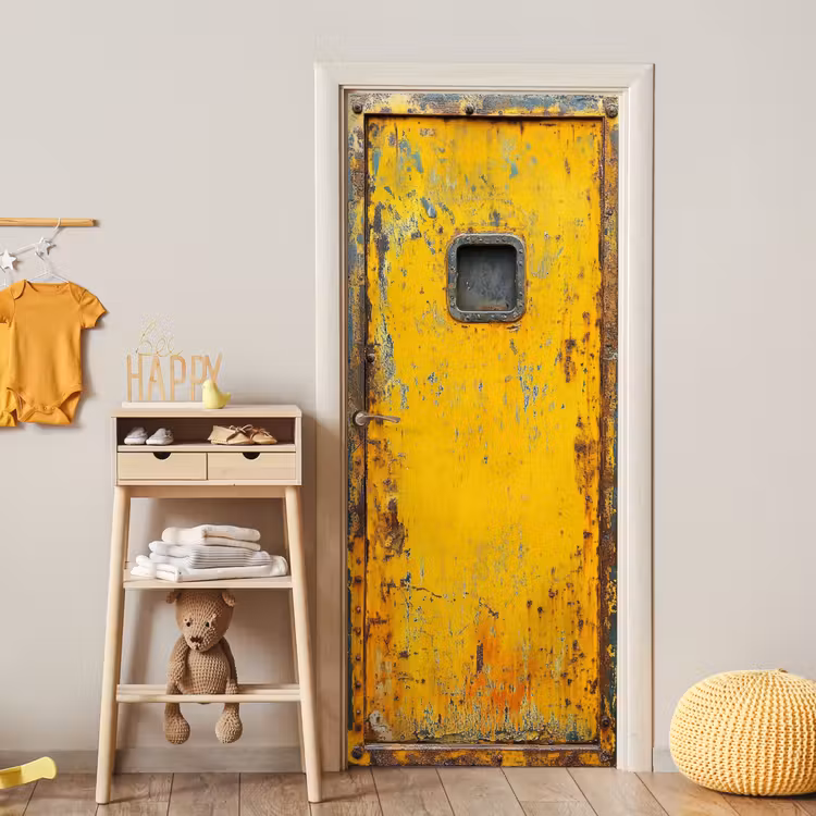 Deursticker - Roest - Industrieel - Geel - Deur — 6