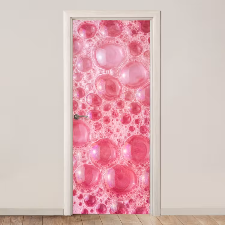 Deursticker - Roze - Schuim - Bubbels — 1