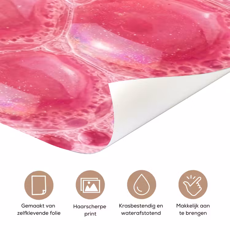 Deursticker - Roze - Schuim - Bubbels — 3