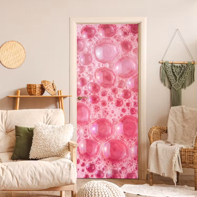 Deursticker - Roze - Schuim - Bubbels — 4