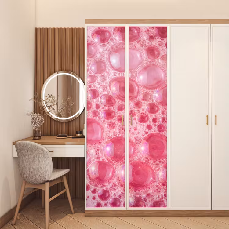 Deursticker - Roze - Schuim - Bubbels — 5
