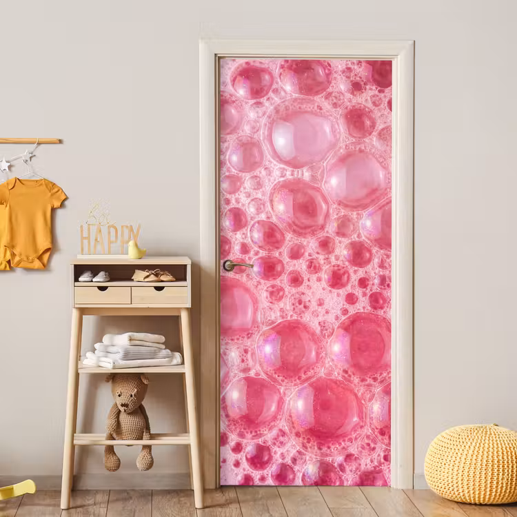 Deursticker - Roze - Schuim - Bubbels — 6