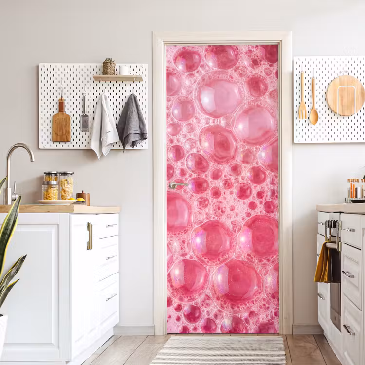 Deursticker - Roze - Schuim - Bubbels — 7