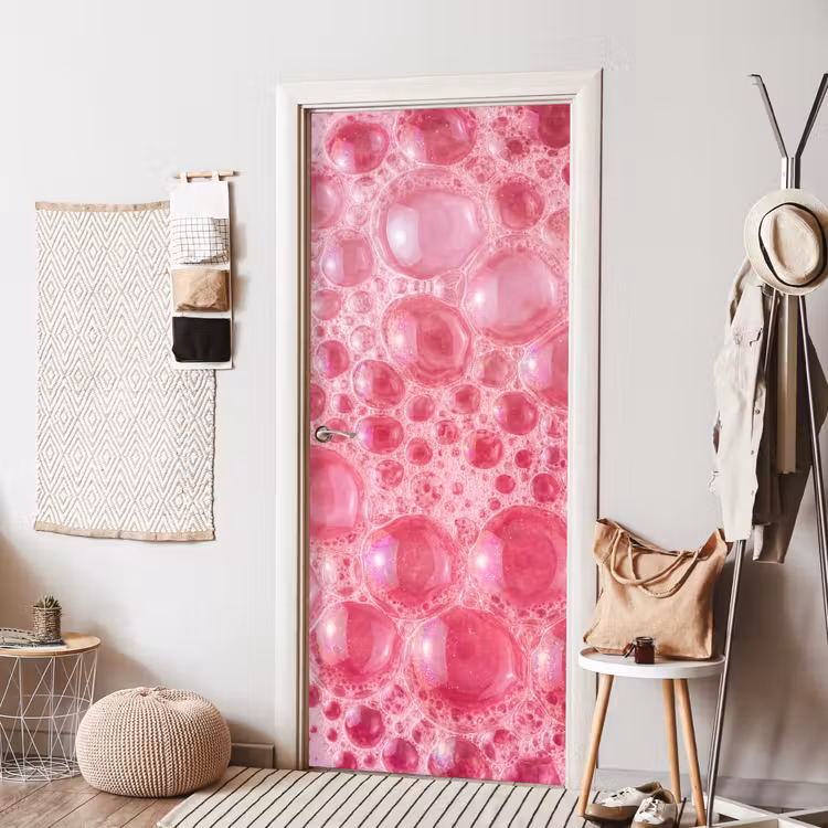 Deursticker - Roze - Schuim - Bubbels — 8