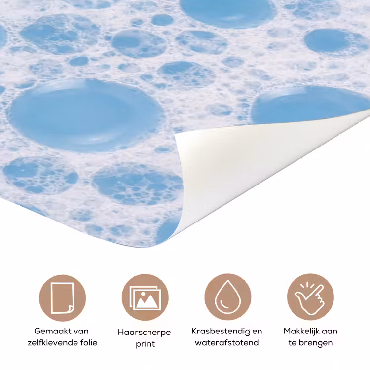 Deursticker - Schuim - Bubbels - Blauw — 3
