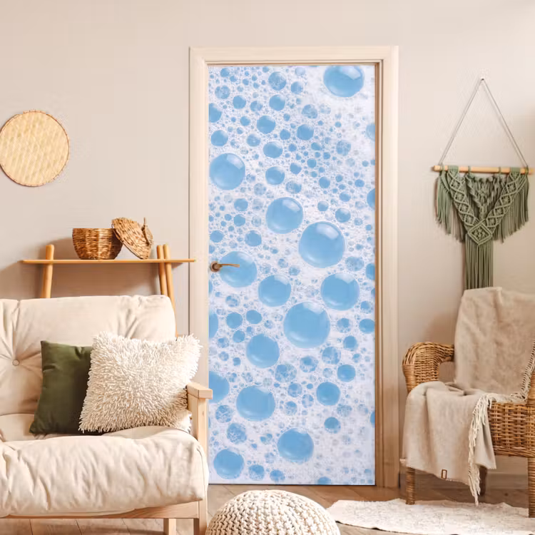 Deursticker - Schuim - Bubbels - Blauw — 4