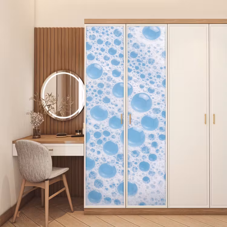 Deursticker - Schuim - Bubbels - Blauw — 5