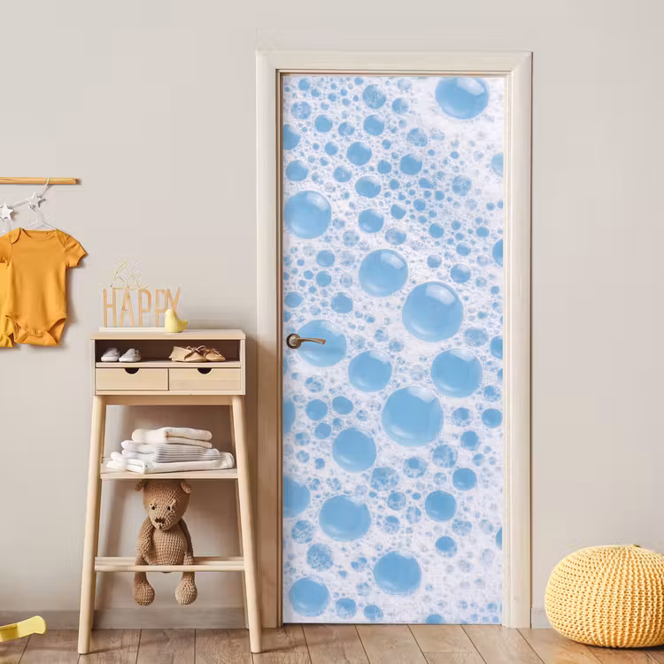 Deursticker - Schuim - Bubbels - Blauw — 6