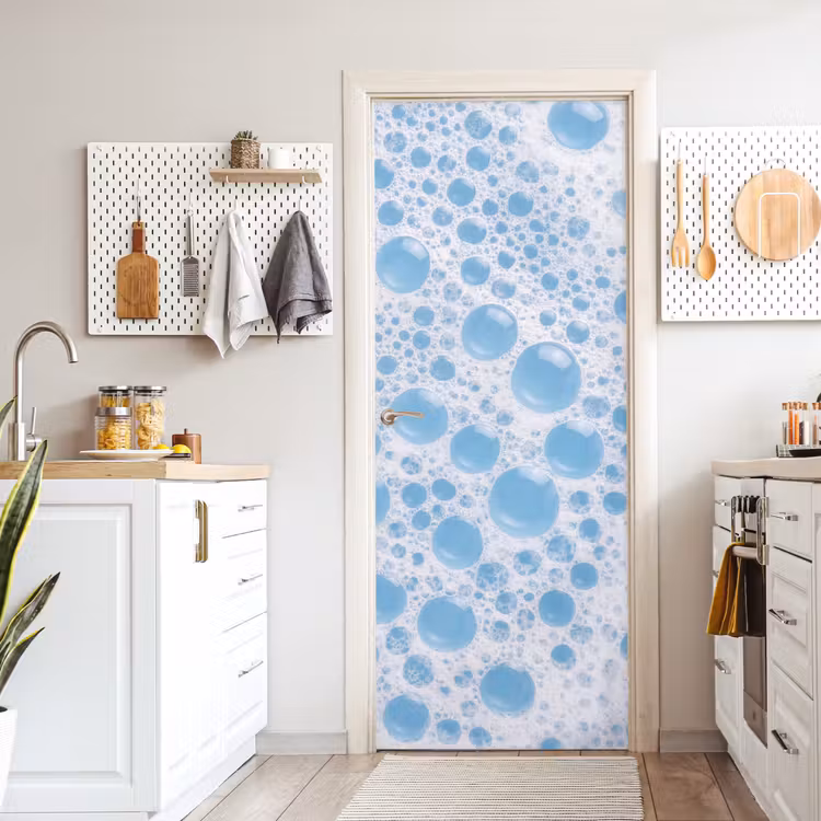 Deursticker - Schuim - Bubbels - Blauw — 7