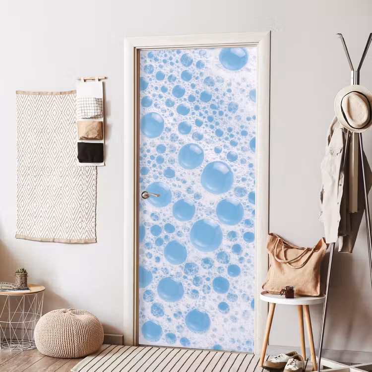 Deursticker - Schuim - Bubbels - Blauw — 8