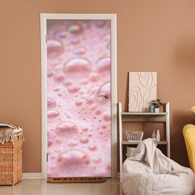 Deursticker - Schuim - Structuur - Roze — 2