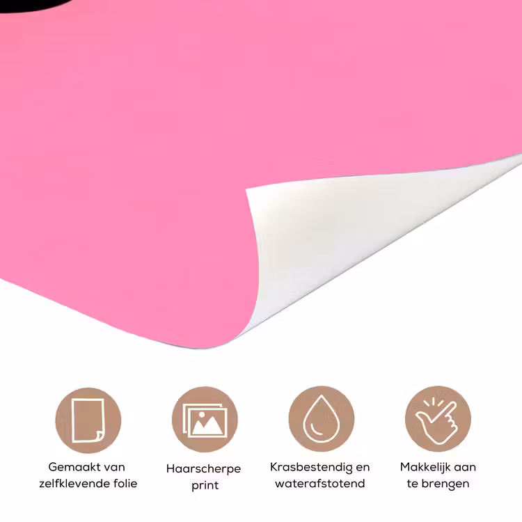 Deursticker - Smiley - Bloem - Roze — 3