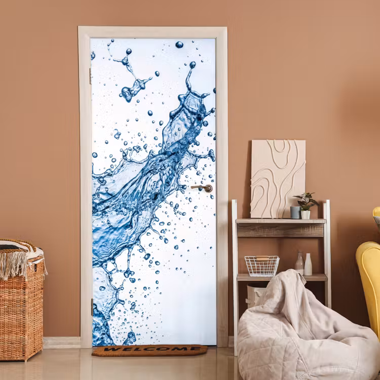 Deursticker - Spash - Water - Blauw — 2