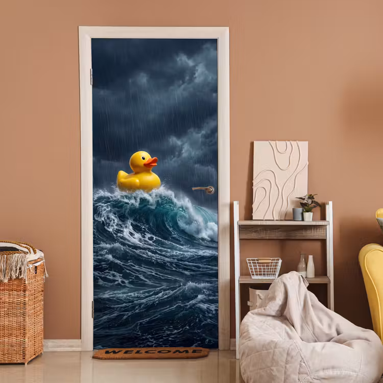 Deursticker - Storm - Badeend - Golven — 2