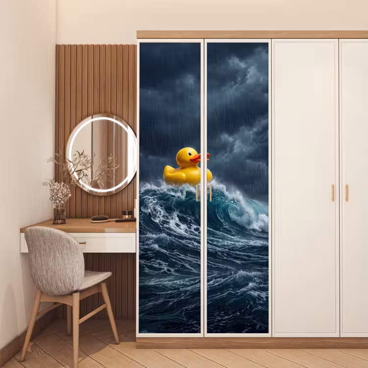 Deursticker - Storm - Badeend - Golven — 5