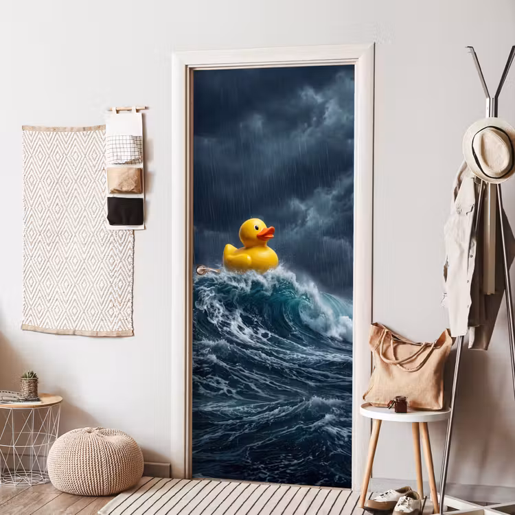 Deursticker - Storm - Badeend - Golven — 8