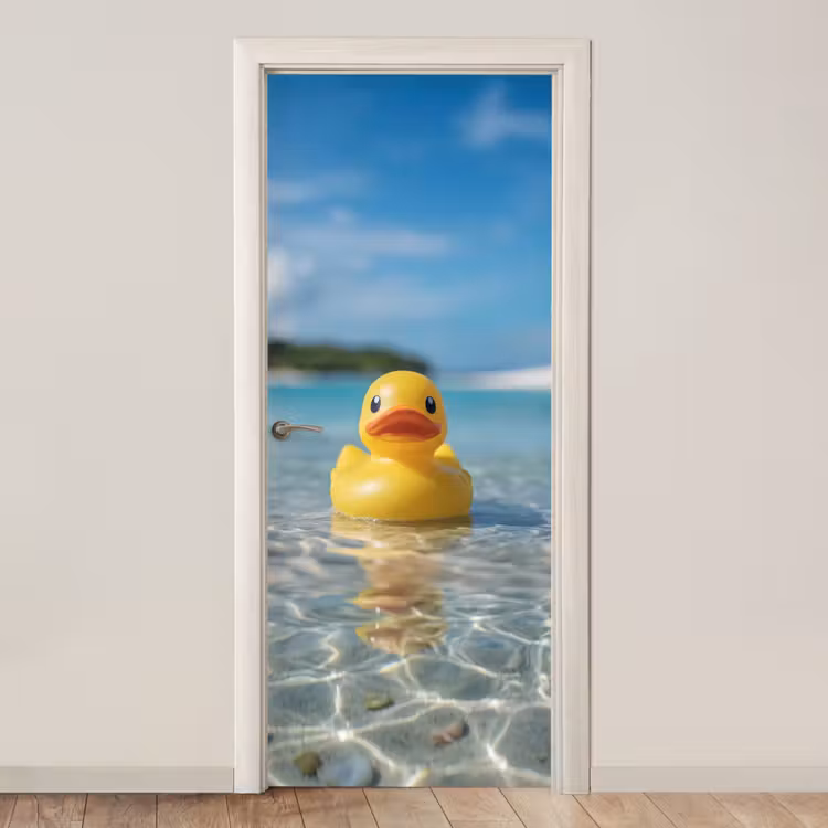 Deursticker - Tropisch - Badeend - geel — 1