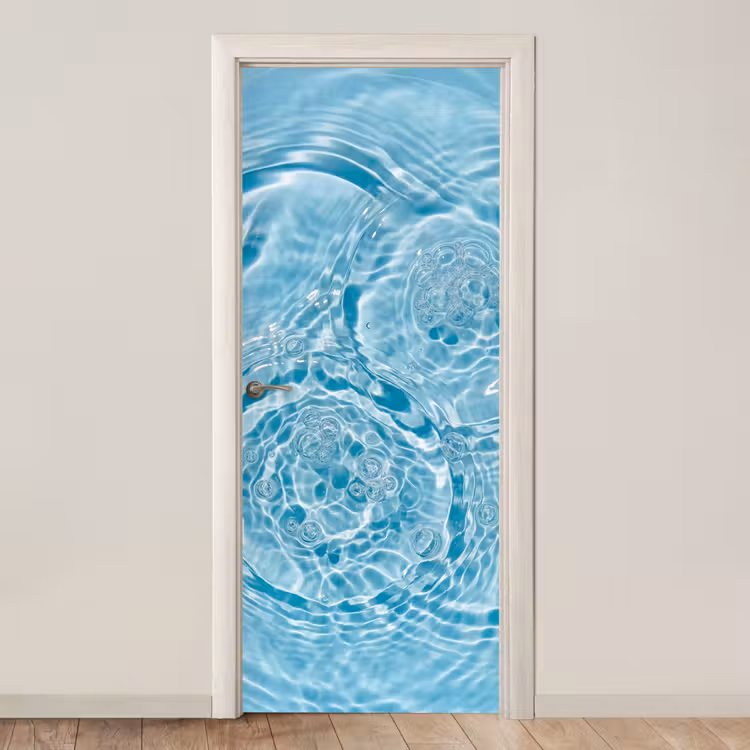 Deursticker - Water - Blauw - bubbels — 1