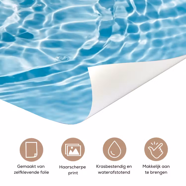 Deursticker - Water - Blauw - bubbels — 3