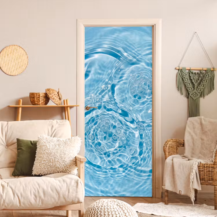 Deursticker - Water - Blauw - bubbels — 4