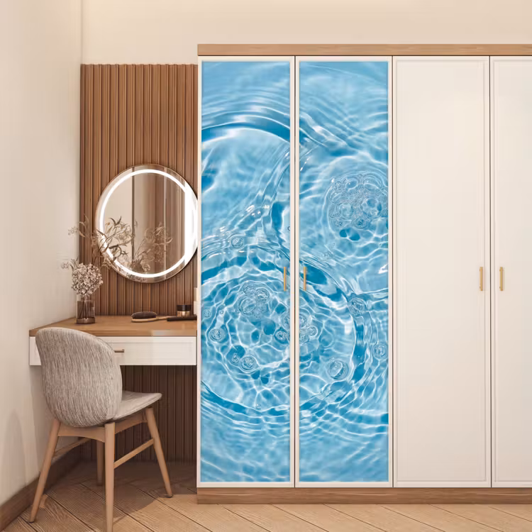Deursticker - Water - Blauw - bubbels — 5