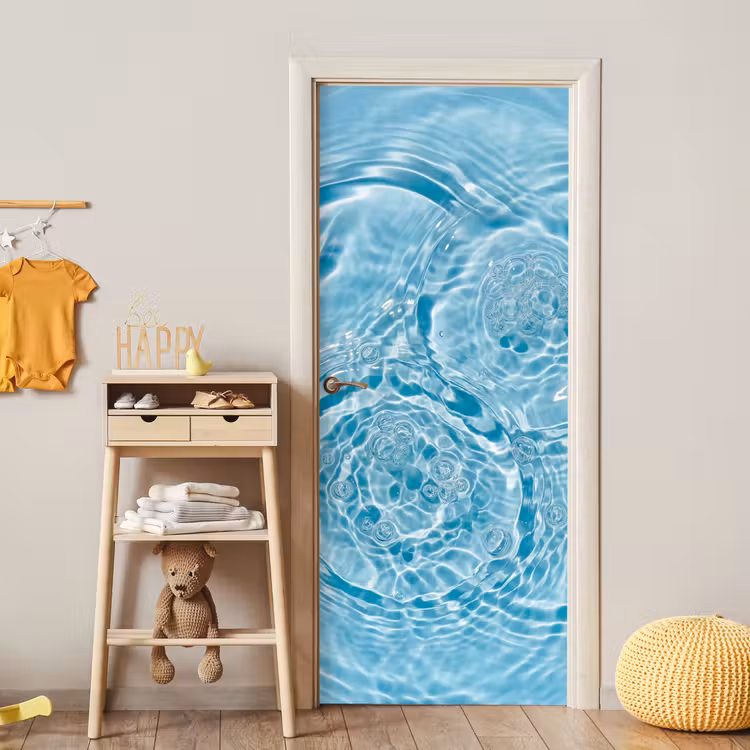 Deursticker - Water - Blauw - bubbels — 6
