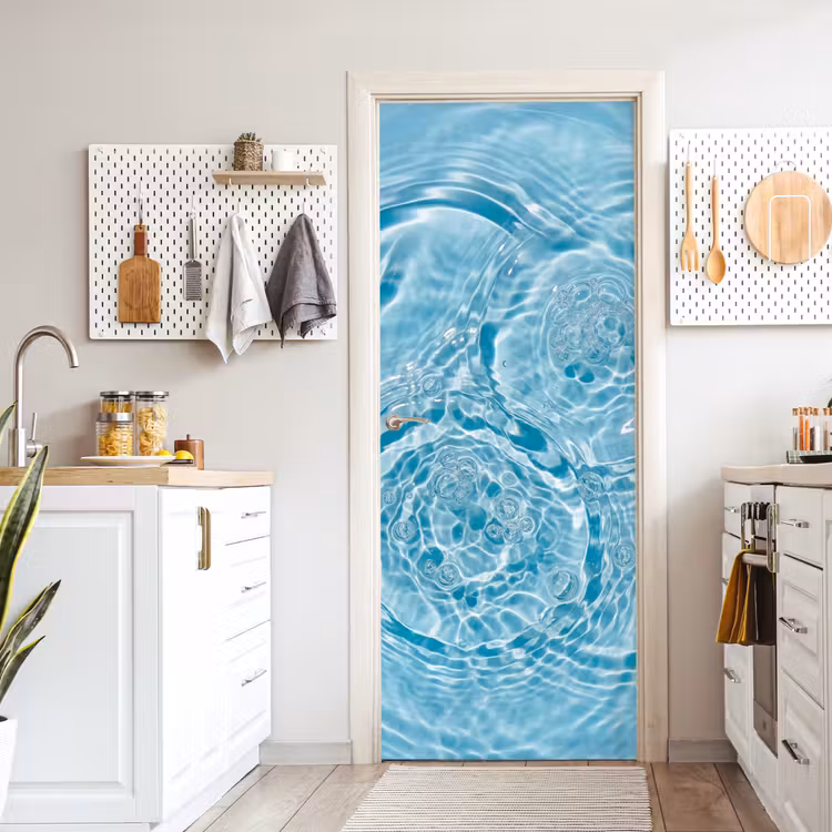 Deursticker - Water - Blauw - bubbels — 7