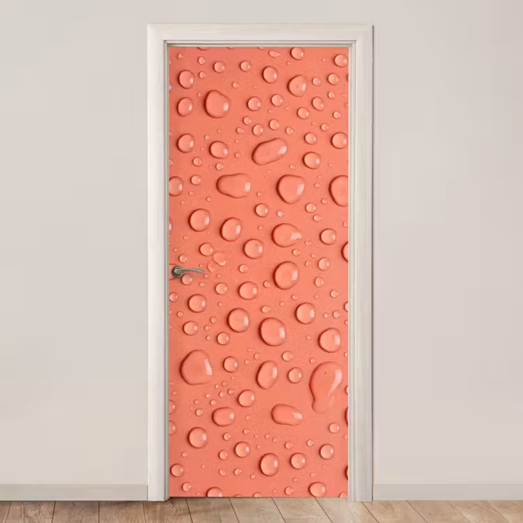 Deursticker - Water - Druppels - Roze — 1
