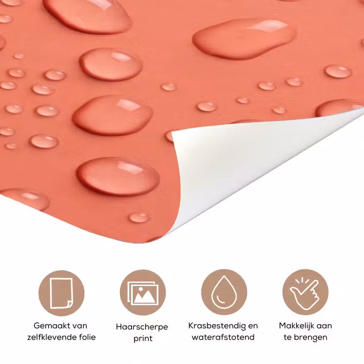 Deursticker - Water - Druppels - Roze — 3