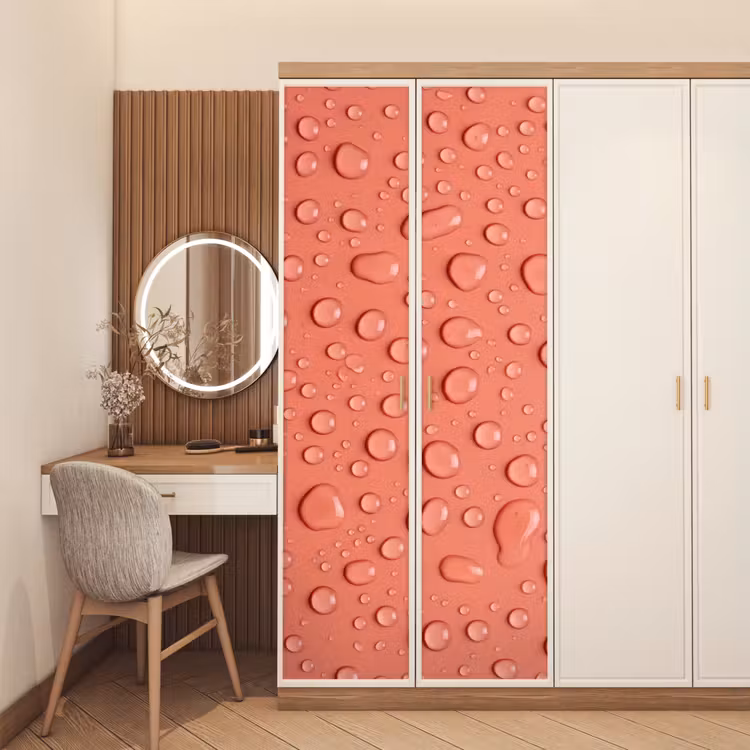 Deursticker - Water - Druppels - Roze — 5