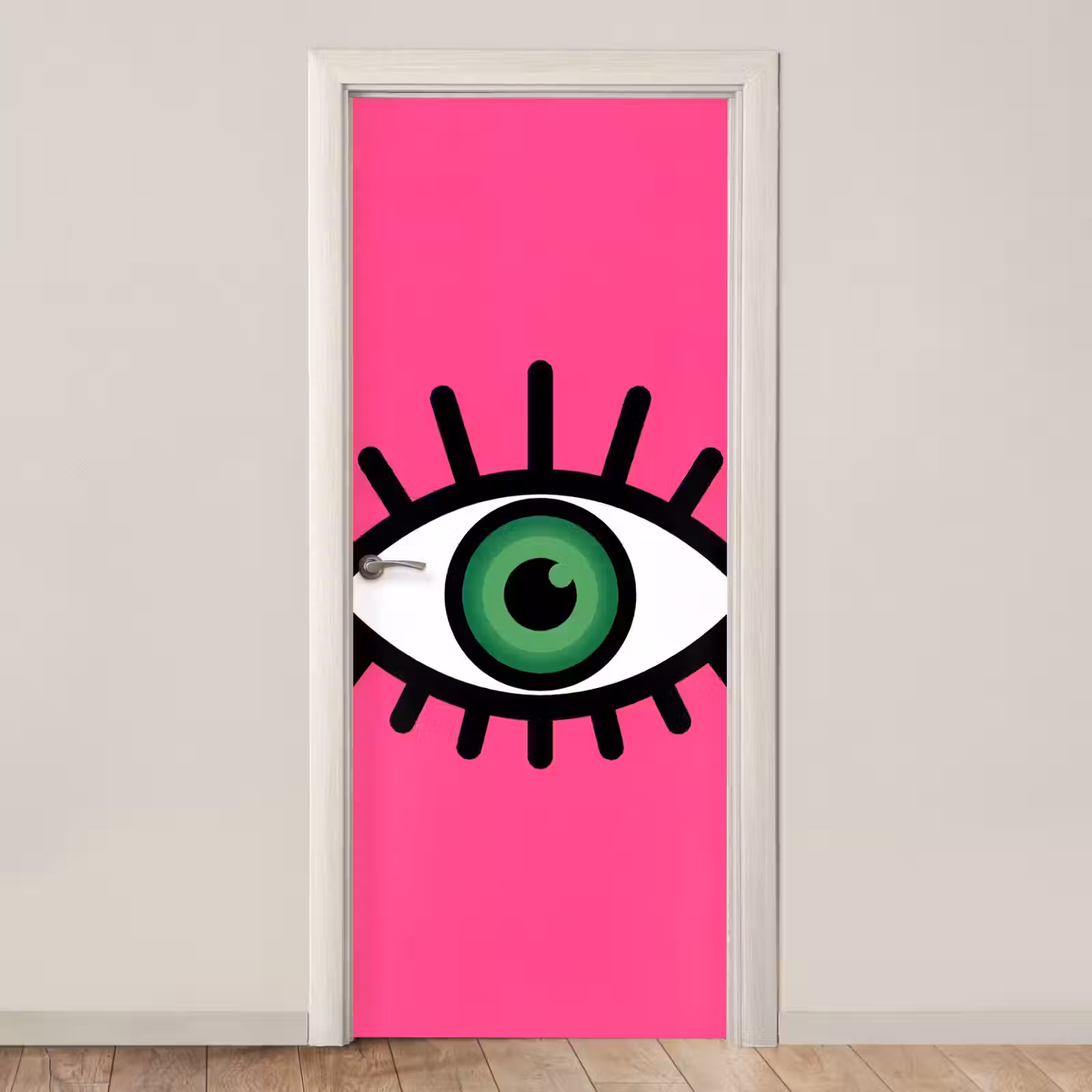 Deursticker - Minimalistisch - Oog - Roze — 1