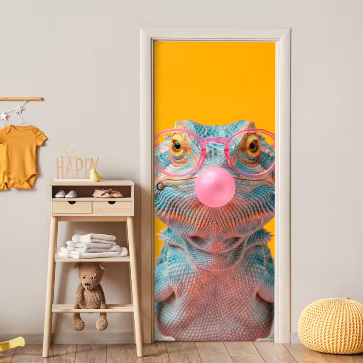 Deursticker - Kameleon - Kauwgom - Kleurrijk — 6