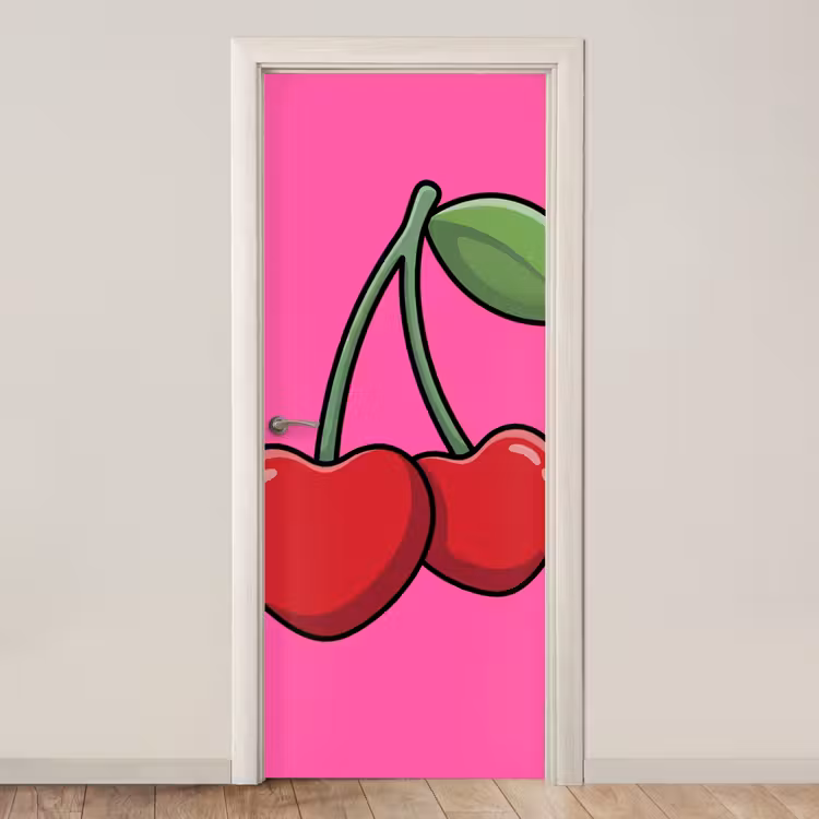 Deursticker - Kers - Roze - Fruit — 1