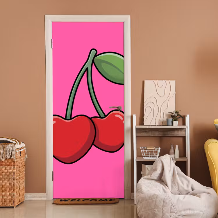 Deursticker - Kers - Roze - Fruit — 2