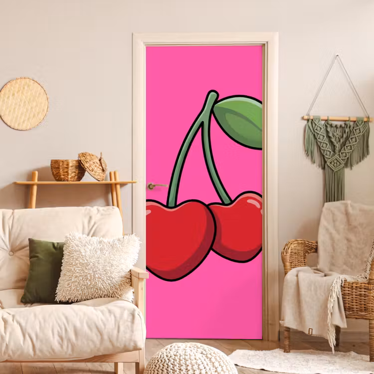Deursticker - Kers - Roze - Fruit — 4