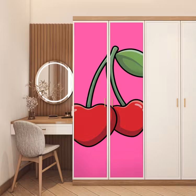 Deursticker - Kers - Roze - Fruit — 5