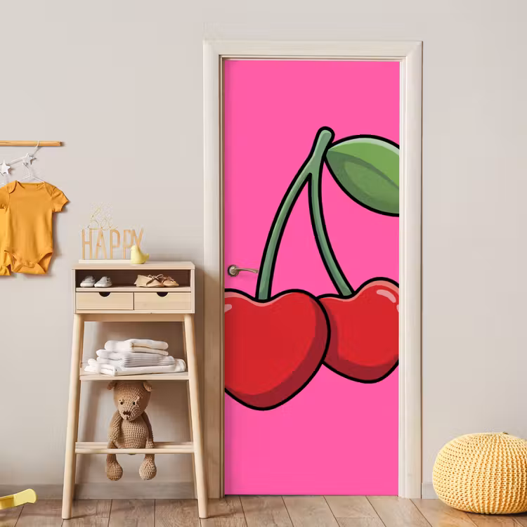 Deursticker - Kers - Roze - Fruit — 6