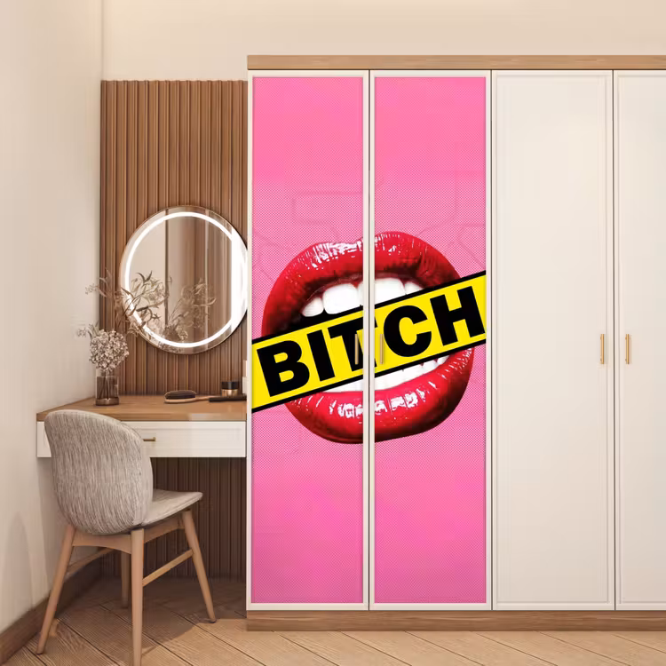 Deursticker - Lippen - Tekst - Kleurrijk — 5