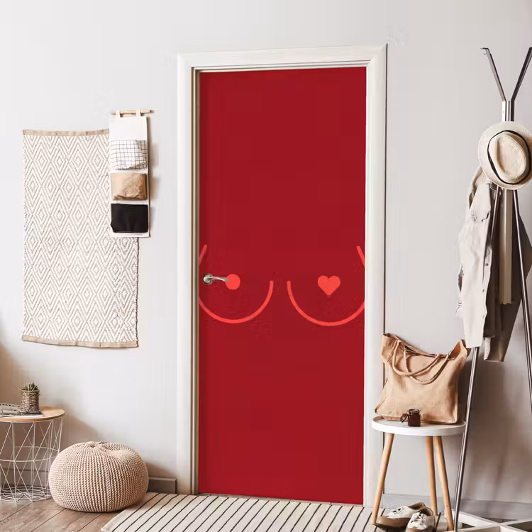 Deursticker - Minimalistisch - Lijnillustratie - Rood — 8
