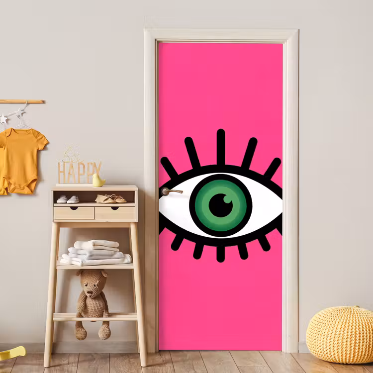 Deursticker - Minimalistisch - Oog - Roze — 6